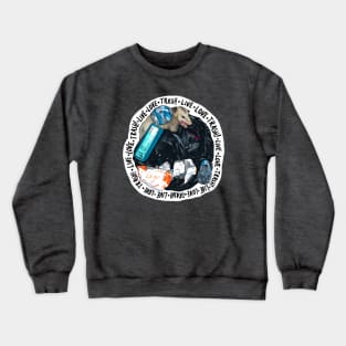 Trash Opossum Wearing Lipstick Digging In Trash - Live, Love, Trash! Crewneck Sweatshirt